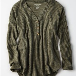 NWOT American Eagle soft & sexy plush waffle top